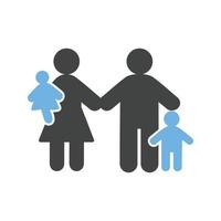 Family Glyph Blue and Black Icon vector