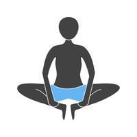 Bound Angle Pose Glyph Blue and Black Icon vector