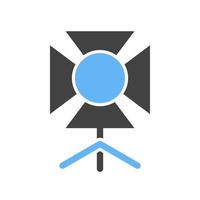 Old Camera Glyph Blue and Black Icon vector