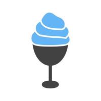 Ice cream Glyph Blue and Black Icon vector