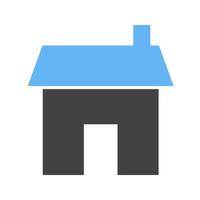 House I Glyph Blue and Black Icon vector