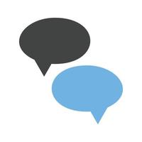 Conversation Bubbles Glyph Blue and Black Icon vector