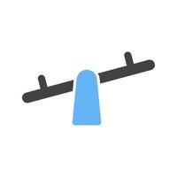 Seesaw Glyph Blue and Black Icon vector