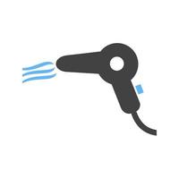 Hair dryer Glyph Blue and Black Icon vector