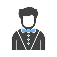 Casino Dealer Glyph Blue and Black Icon vector