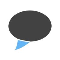 Single Message Bubble Glyph Blue and Black Icon vector