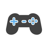 consola de juegos glifo icono azul y negro vector