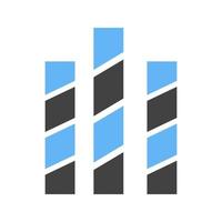 Striped Bars Glyph Blue and Black Icon vector