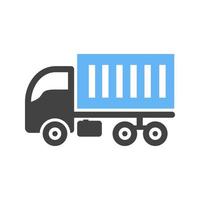 Moving Truck Glyph Blue and Black Icon vector