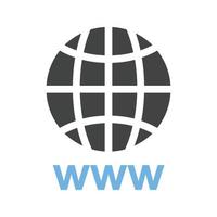 icono azul y negro de glifo de world wide web vector