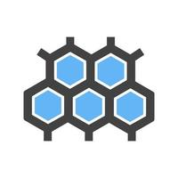 Molecular Structure Glyph Blue and Black Icon vector