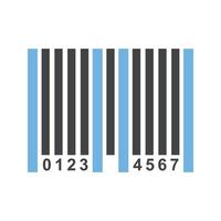 Bar Code Glyph Blue and Black Icon vector