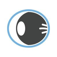 Inside View of Eye Glyph Blue and Black Icon vector