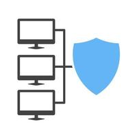 Network Protection Glyph Blue and Black Icon vector