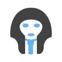 Egyptian Face Glyph Blue and Black Icon vector