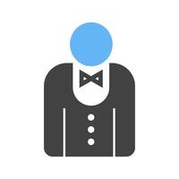 Groom Glyph Blue and Black Icon vector