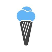 Icecream Glyph Blue and Black Icon vector