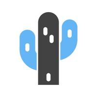 Cactus Glyph Blue and Black Icon vector