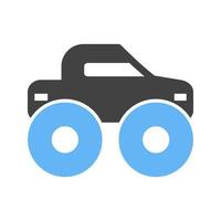 Monster Truck Glyph Blue and Black Icon vector