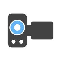 Hand Camera II Glyph Blue and Black Icon vector