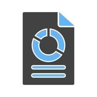 Analytics Glyph Blue and Black Icon vector