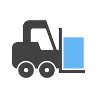 Forklifter Glyph Blue and Black Icon vector