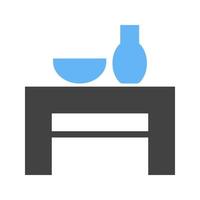 Decoration Table Glyph Blue and Black Icon vector