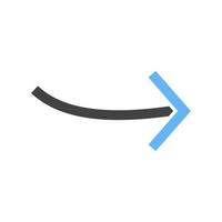 Arrow Pointing Right Glyph Blue and Black Icon vector