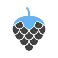 Hops Glyph Blue and Black Icon vector