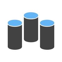 Cylindrical Bars Glyph Blue and Black Icon vector