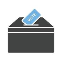 Casting Vote Glyph Blue and Black Icon vector