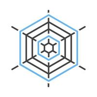 Spiderweb Glyph Blue and Black Icon vector