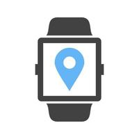 Location App Glyph Blue and Black Icon vector