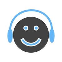 Music Player Glyph Blue and Black Icon vector