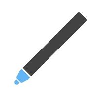 lápices labiales glifo icono azul y negro vector