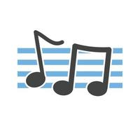 Music Staff Glyph Blue and Black Icon vector