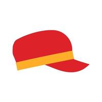 Snap back hat modern clothes side view sports icon. Classic fabric cap isolated vector lifestyle