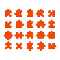 Puzzle pieces set of different shapes. Jigsaw pieces collection of connections vector illustration icon