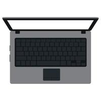 Laptop computer technology vector illustration design equipment screen. Notebook computer modern Pc icon business isolated white. Blank laptop desktop office object with keyboard. Personal device icon