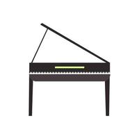 Grand piano vector illustration music keyboard instrument. Classic piano with key concept design. Jazz musical instrument isolated white. Simple object grand orchestra drawing equipment cartoon sign