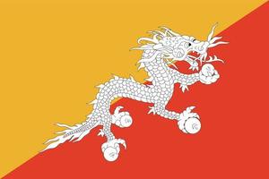 Flag Bhutan vector illustration symbol national country icon. Freedom nation flag Bhutan independence patriotism celebration design government international official symbolic object culture