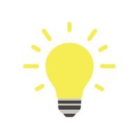 Light bulb vector idea icon illustration bright electricity lamp. Inspiration creative light bulb energy innovation power simple sign concept. Solution icon illumination business clip art light bulb