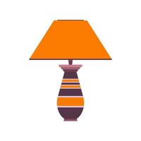 Lamp isolated on white background. Flat desk vector with light bulb table icon, lamp illustration colorful design.