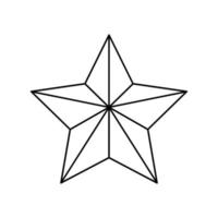 Star outline vector decaration symbol illustration icon. Abstract shape design isolated white line thin element sign.