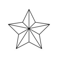 icono de ilustración de símbolo de decaración de vector de contorno de estrella. diseño de forma abstracta signo de elemento delgado de línea blanca aislado.