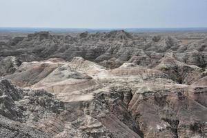 Fantastic Sandstone Sedimentary Formations in the Badlands photo