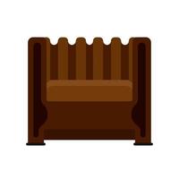 Armchair front view vector illustration interior furniture. Isolated rliving room cartoon icon. Flat indoor simple sit