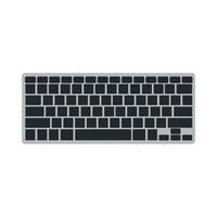 equipo de ilustración de vector de tecnología de teclado de computadora con tecla y botón. oficina computadora teclado dispositivo herramienta pc. objeto moderno electrónico teclado aislado icono blanco. tablero de tipo negro de hardware