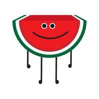 sandía ilustración vector dibujos animados icono nutrición,vegetariano lindo fondo de fruta. feliz moderno diseño blanco aislado sonriendo comida saludable, personaje concepto plano estilo buena sandía