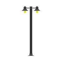 Lamp post street architecture power light vector icon. Pole energy illumination equipment city lantern. Urban vertical pillar